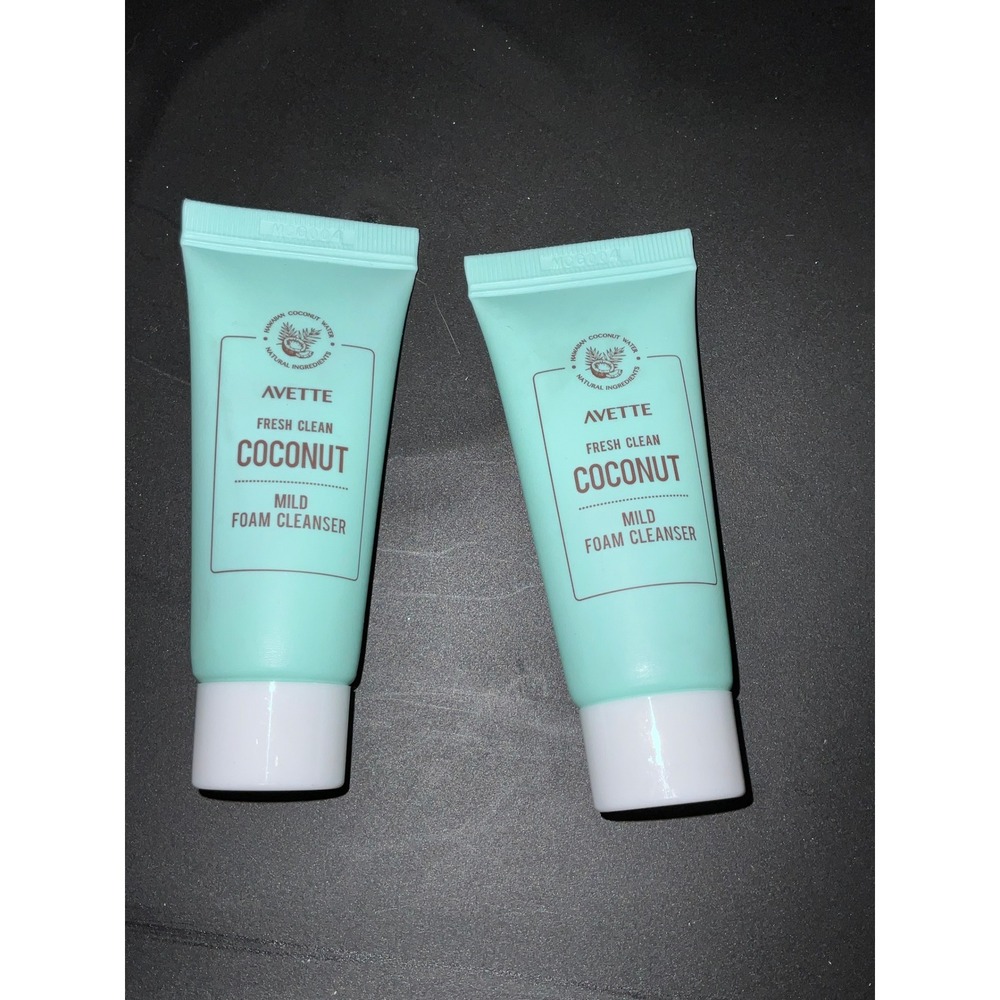 Avette Mild Foam Cleanser Fresh Clean Coconut Hawaiian Water Travel Set of 2